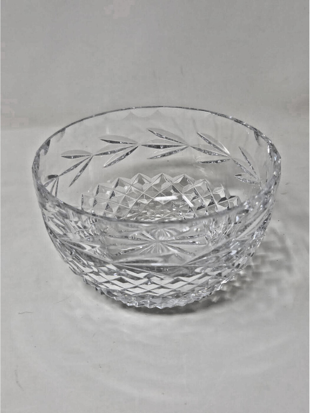 RARE Vintage Waterford Dublin Crystal Bowl Crosscut Pattern 5 Inch Marked
